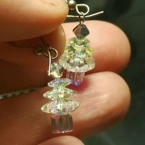 Swarkovski Christmas tree earrings